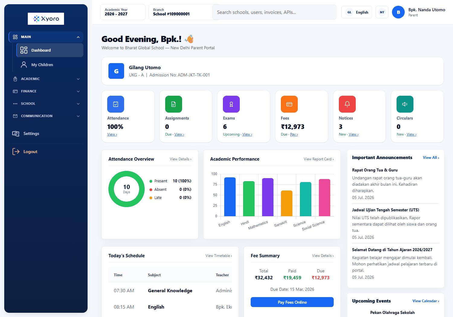 Xyoro — Parent App